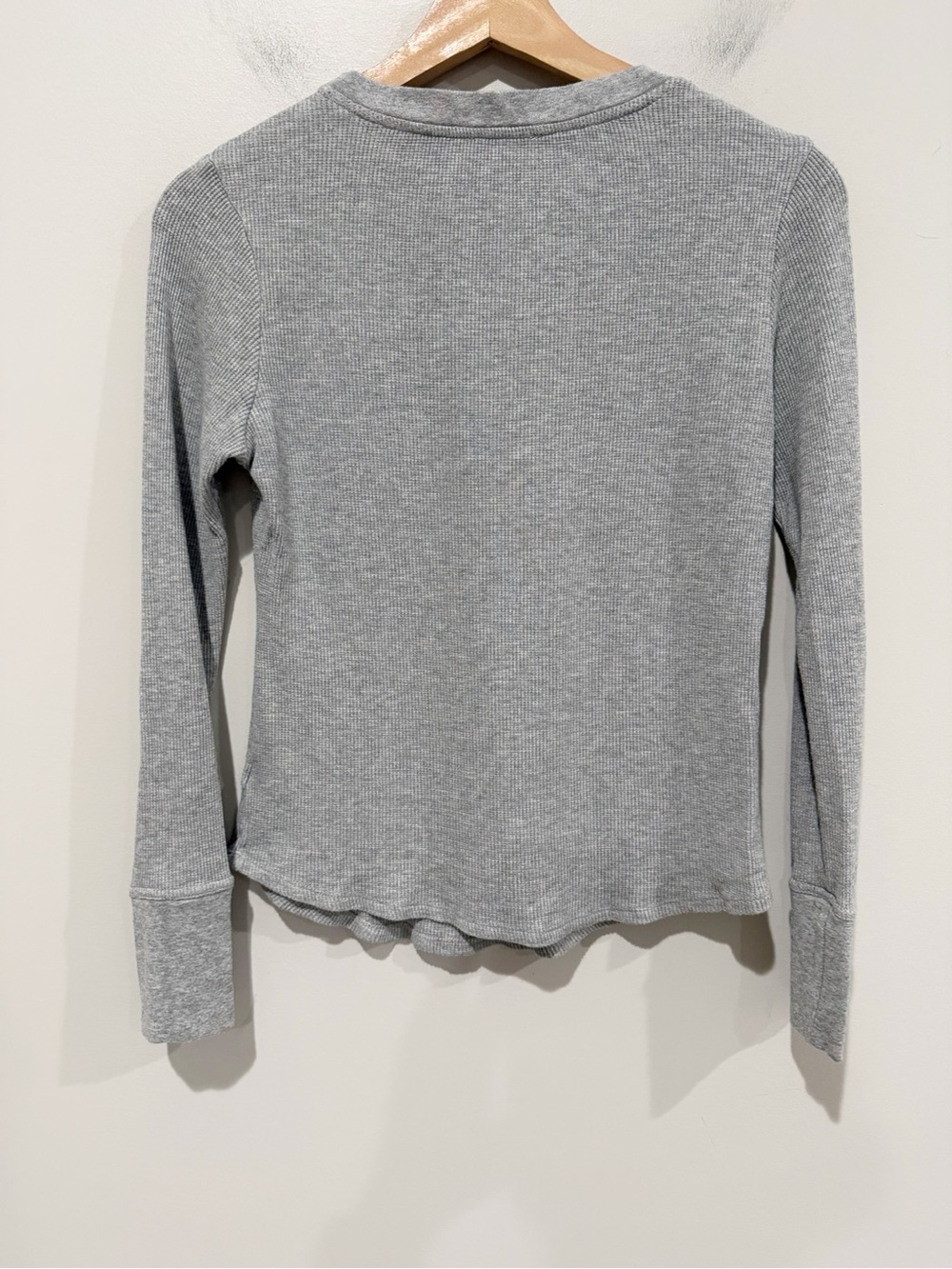 KATE SPADE Waffle Knit Top Gray In Your Dreams Sleep Pajama Lounge Size Small - Picture 4 of 7